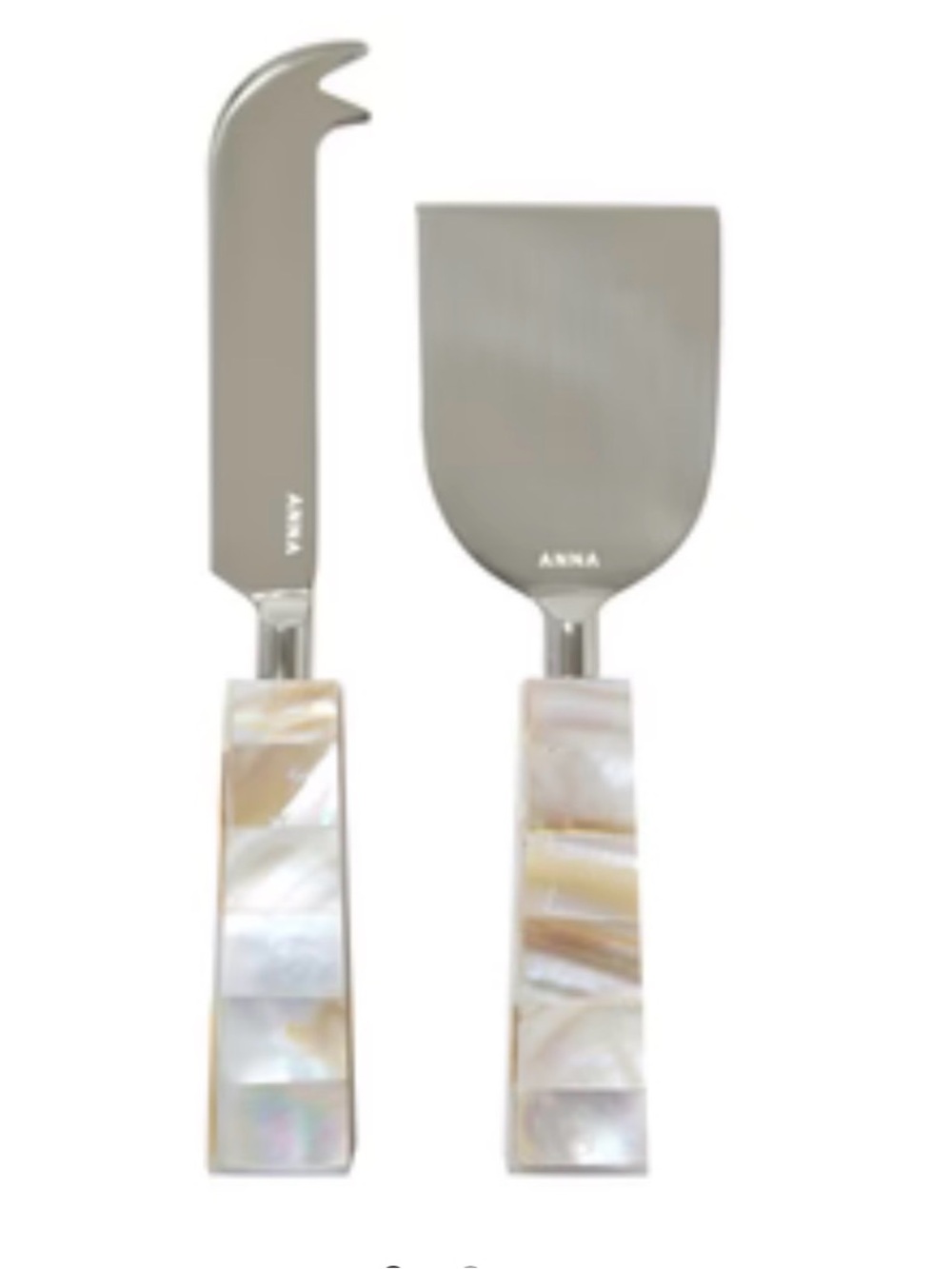 Anna of New York Iridescent Mother-of-Pearl Accent Cheese Knives